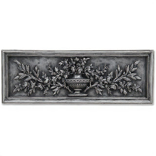 Rose Urn Relief Wall Relief — Antique Silver finish
