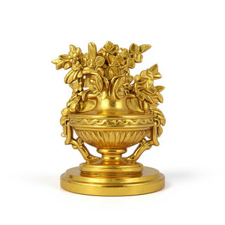 Rose Urn Relief Wall Relief — Deep Gold finish