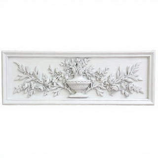 Rose Urn Relief Wall Relief — Flat White finish