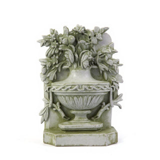 Rose Urn Relief Wall Relief — Mossy Green finish