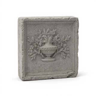 Rose Urn Relief Wall Relief — Old Stone finish
