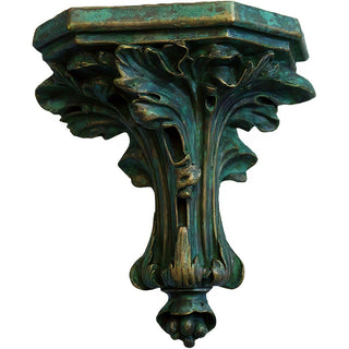 Daprato Leaf Bracket Wall Bracket - 10.5-inch — Green Bronze finish