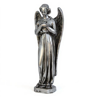 Angel with Crossed Arms Statue - 40-inch — Antique Silver finish