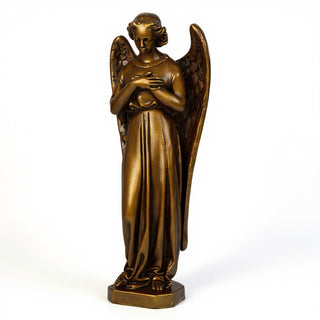 Angel with Crossed Arms Statue - 40-inch — Bronze finish
