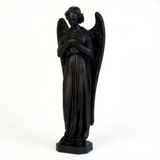 Angel with Crossed Arms Statue - 40-inch — Flat Black finish