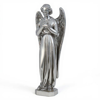 Angel with Crossed Arms Statue - 40-inch — Silver finish