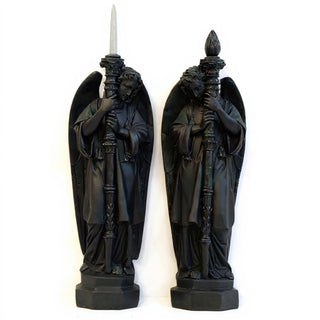 Guardian Angel Set (Right) Statue - 27-inch — Dusted Black finish