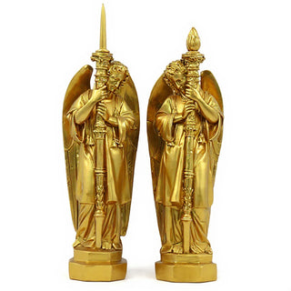 Guardian Angel Set (Right) Statue - 27-inch — Deep Gold finish