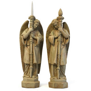 Guardian Angel Set (Right) Statue - 27-inch — Gothic Stone finish