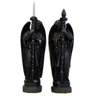 Guardian Angel Set (Right) Statue - 27-inch — Iron finish