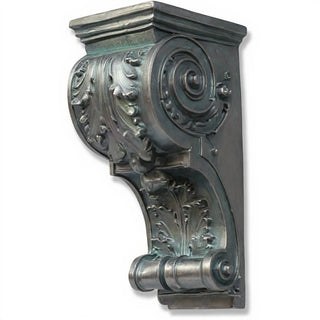 Sculpted Wood-Style Bracket Wall Bracket - 12-inch — Aged Silver finish