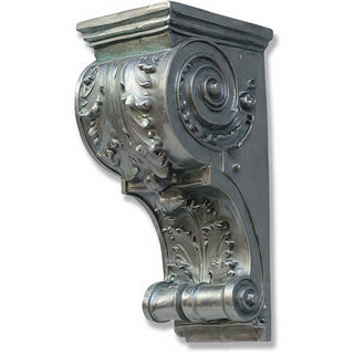Sculpted Wood-Style Bracket Wall Bracket - 12-inch — Antique Silver finish
