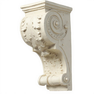 Sculpted Wood-Style Bracket Wall Bracket - 12-inch — Antique White finish