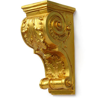 Sculpted Wood-Style Bracket Wall Bracket - 12-inch — Deep Gold finish