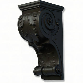 Sculpted Wood-Style Bracket Wall Bracket - 12-inch — Flat Black finish