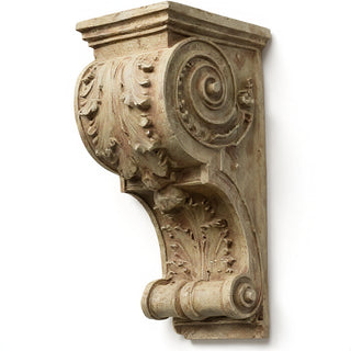 Sculpted Wood-Style Bracket Wall Bracket - 12-inch — Gothic Stone finish