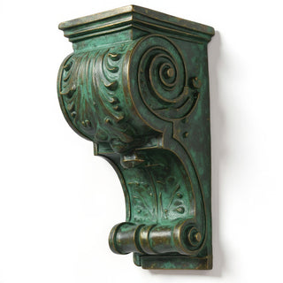 Sculpted Wood-Style Bracket Wall Bracket - 12-inch — Green Bronze finish