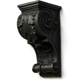 Sculpted Wood-Style Bracket Wall Bracket - 12-inch — Iron finish