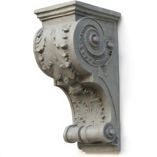 Sculpted Wood-Style Bracket Wall Bracket - 12-inch — Limestone finish