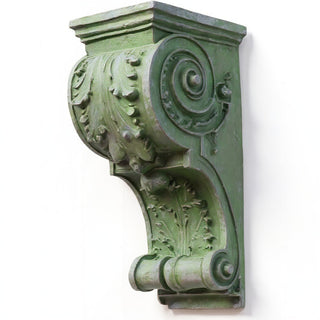 Sculpted Wood-Style Bracket Wall Bracket - 12-inch — Mossy Green finish