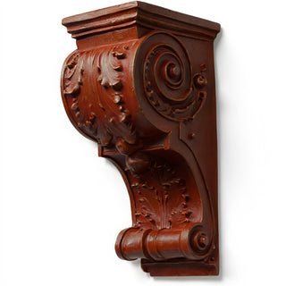Sculpted Wood-Style Bracket Wall Bracket - 12-inch — Rust finish