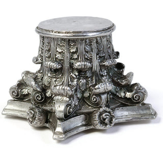 Corinthian Riser Candleholder — Aged Silver finish