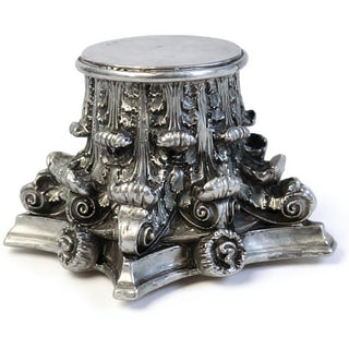 Corinthian Riser Candleholder — Antique Silver finish