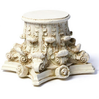 Corinthian Riser Candleholder — Antique White finish