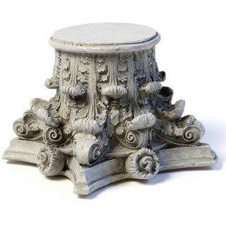 Corinthian Riser Candleholder — Limestone finish