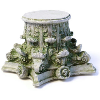 Corinthian Riser Candleholder — Mossy Green finish
