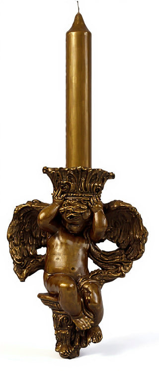 Putti Candleholder(Side) Statue - 10-inch