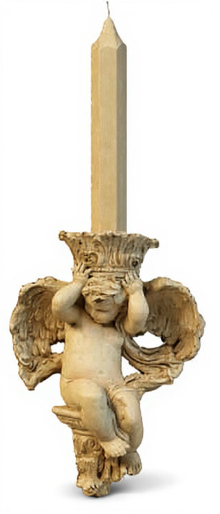 Putti Candleholder(Side) Statue - 10-inch