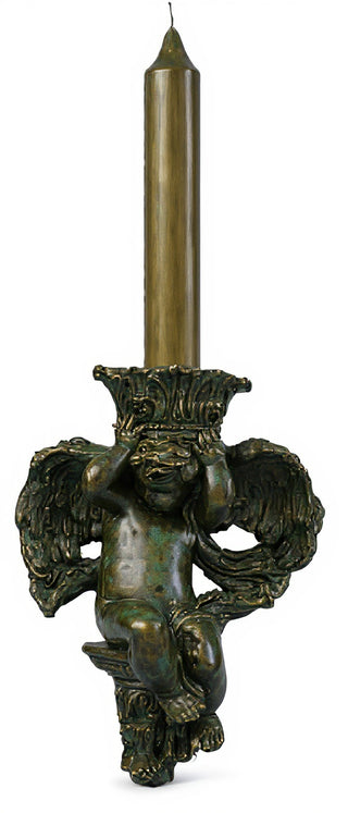 Putti Candleholder(Side) Statue - 10-inch