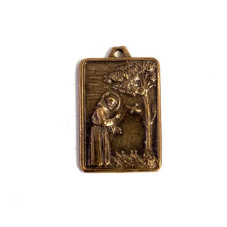Vintage Bronze St. Francis & St. Chiara Medal