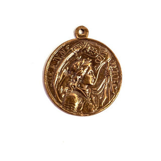 Vintage Bronze Joan of Arc with Our Lady of Grace Medal
