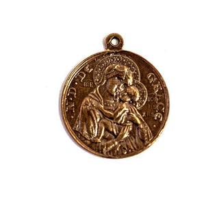 Vintage Bronze Joan of Arc with Our Lady of Grace Medal