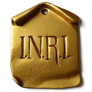 INRI Plaque Wall Plaque - 4-inch — Antique Gold finish