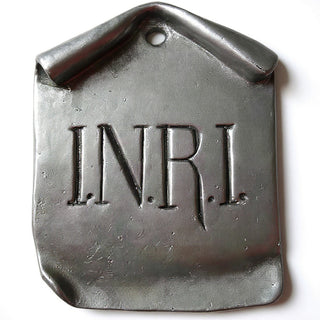 INRI Plaque Wall Plaque - 4-inch — Aged Silver finish