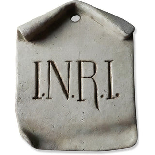 INRI Plaque Wall Plaque - 4-inch — Antique Stone finish