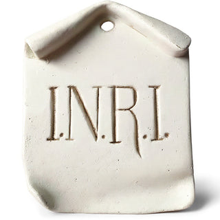 INRI Plaque Wall Plaque - 4-inch — Antique White finish