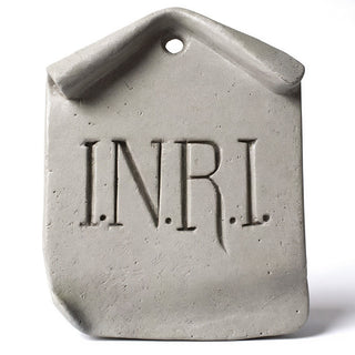 INRI Plaque Wall Plaque - 4-inch — Limestone finish