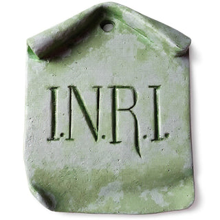 INRI Plaque Wall Plaque - 4-inch — Mossy Green finish