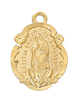 Gold Over Silver Our Lady Of Guad With Chain