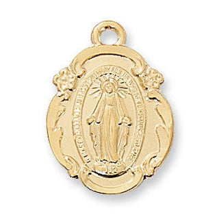 Gold Tone-plated Pewter Miraculous Pendant