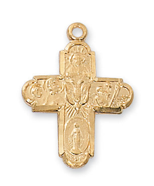 Gold Over Silver Four-Way With Chain