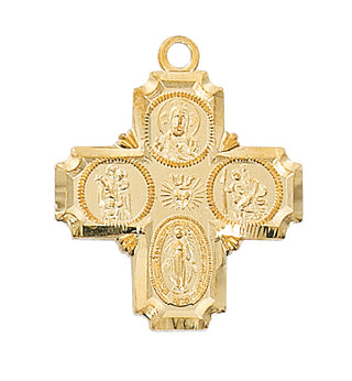 Gold Over Silver Four-Way With Chain