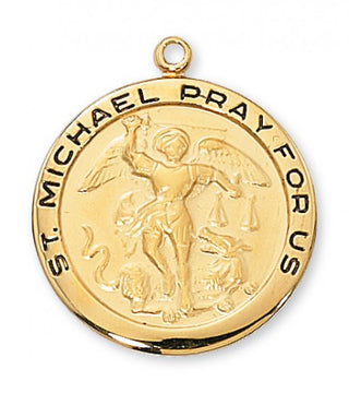 Gold Over Silver Saint Michael WithInch Chain