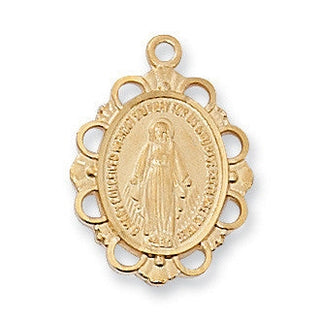 Gold Tone-plated Pewter Miraculous Pendant 