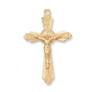 Gold Over Silver Crucifix WithInch Chain