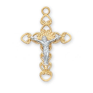 Gold Over Silver Crucifix With Chain